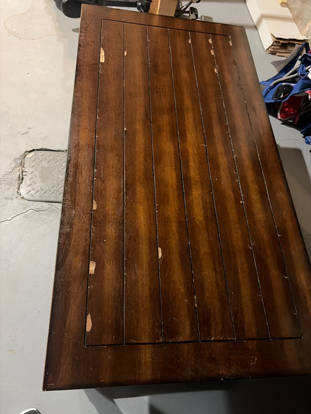Dark Wood Coffee Table with Stud Accents