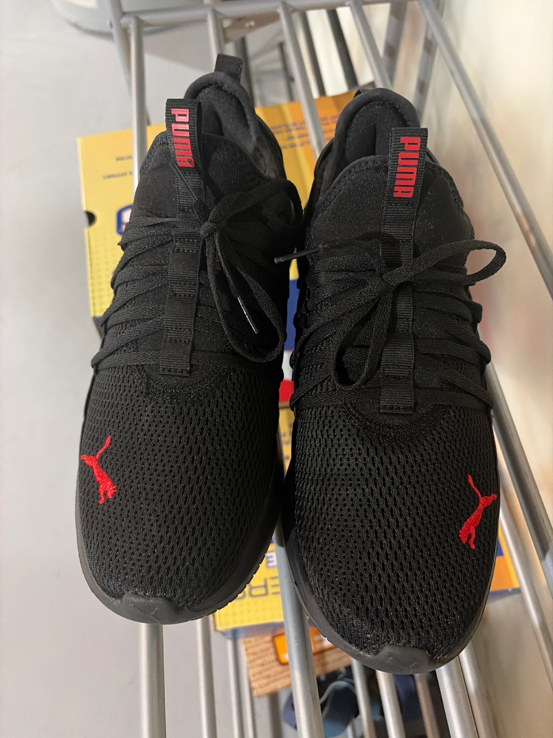 Puma black athletic shoes