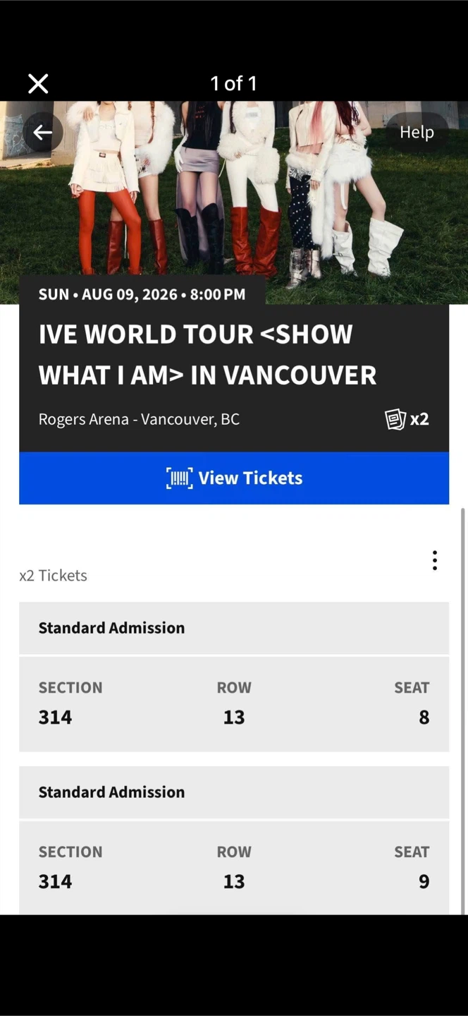 2 Tickets: IVE WORLD TOUR SHOW WHAT I AM in Vancouver