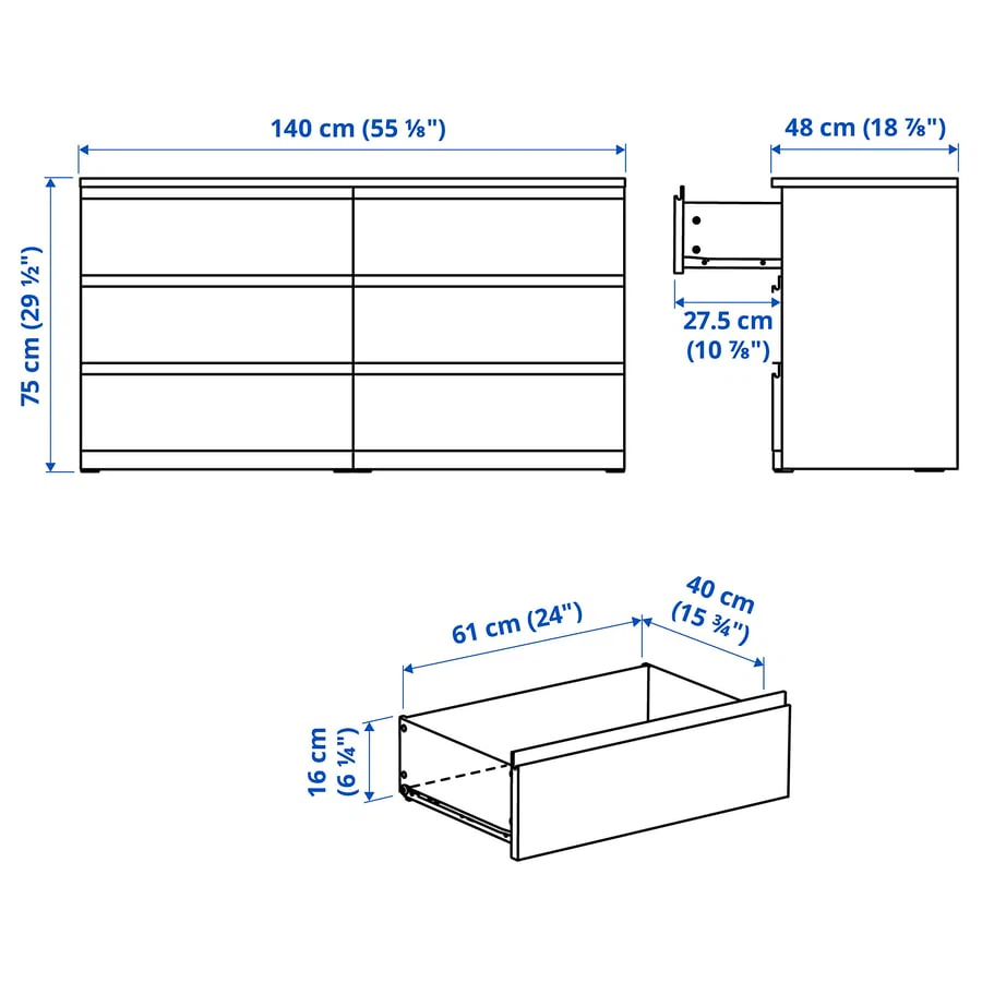 White 6-Drawer Dresser - photo 3