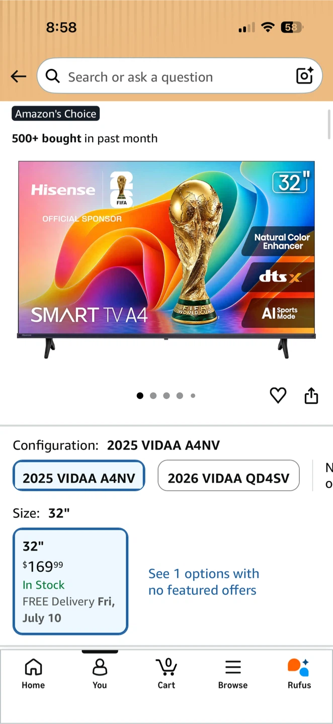 Hisense 32" Smart TV A4