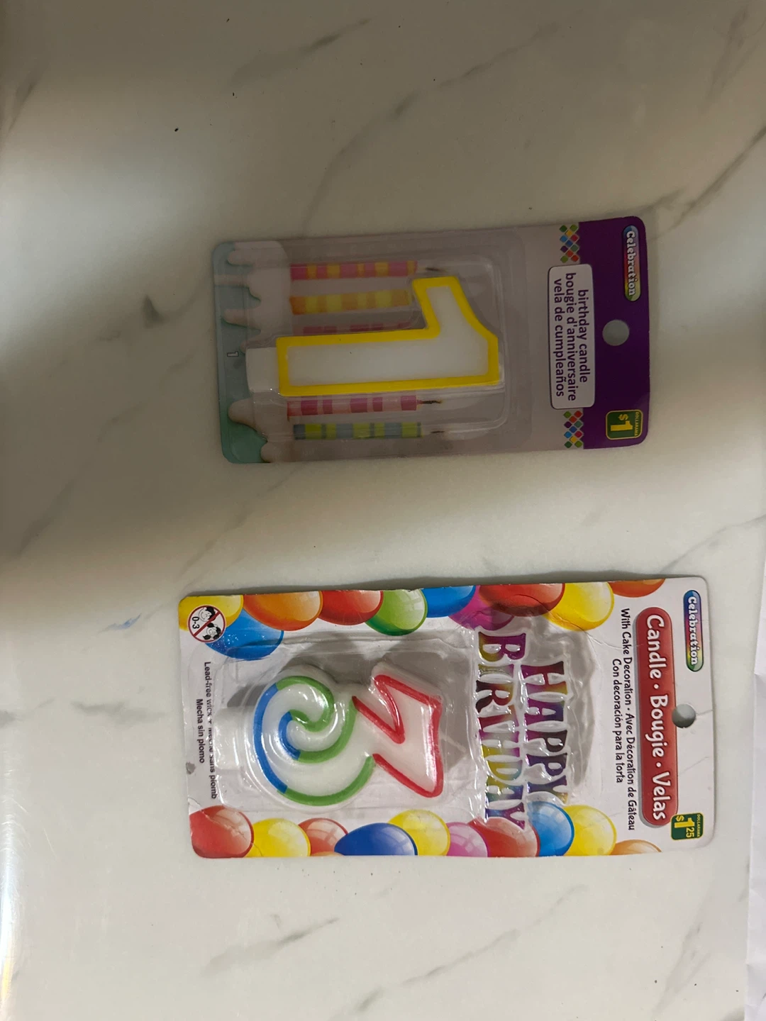Celebration Birthday Candles - Numbers 1 & 3
