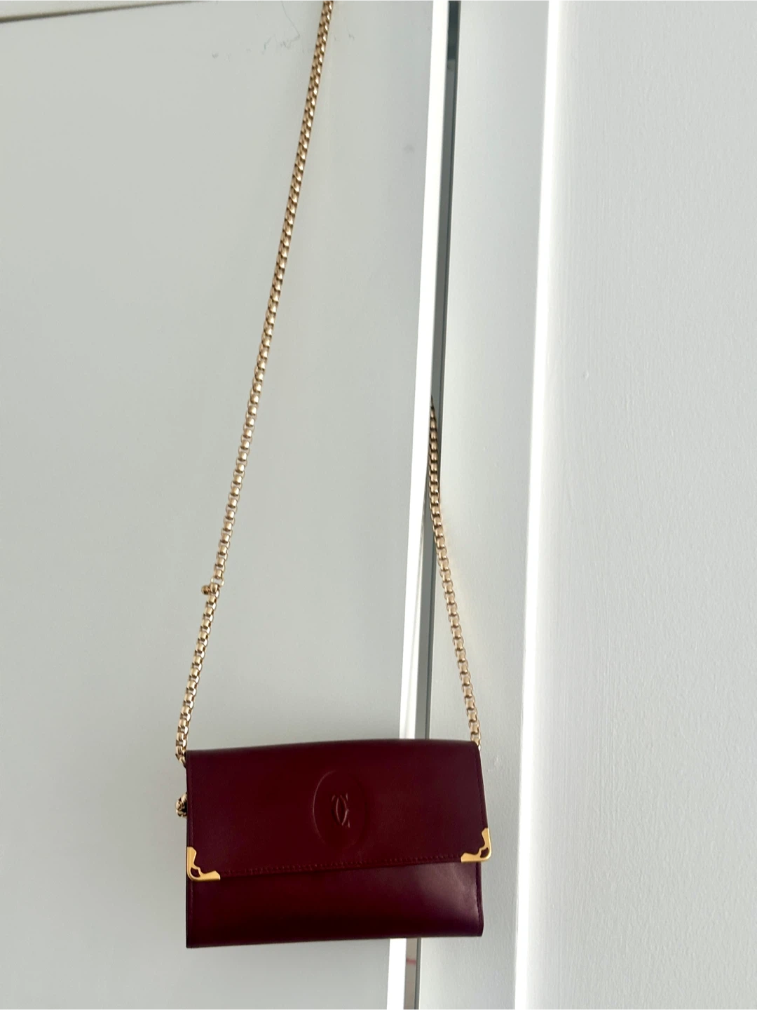 Cartier Burgundy Leather Wallet with Chain - photo 3
