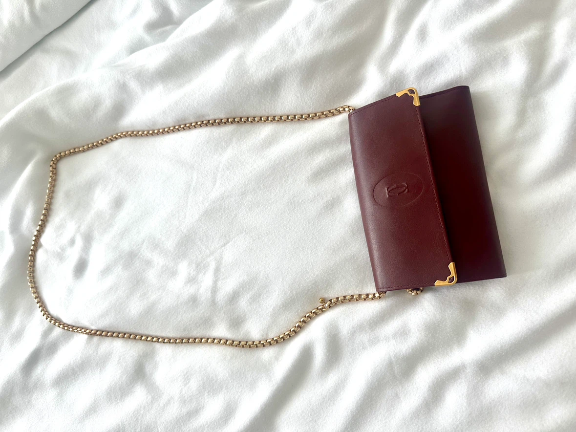 Cartier Burgundy Leather Wallet with Chain - photo 4