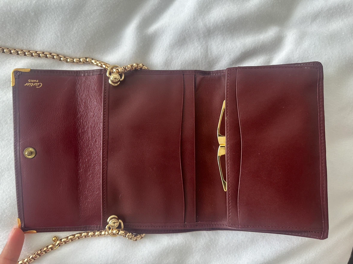 Cartier Burgundy Leather Wallet with Chain - photo 5