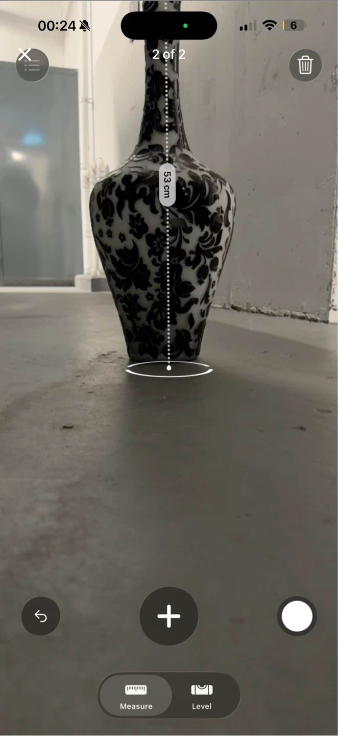 Decorative Vase - Black and White Floral Pattern - photo 2