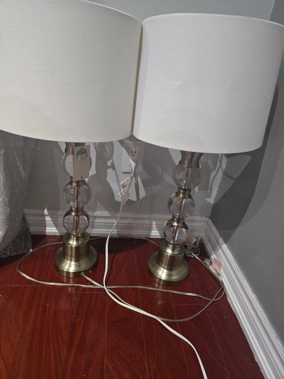 Pair of Crystal Ball Table Lamps