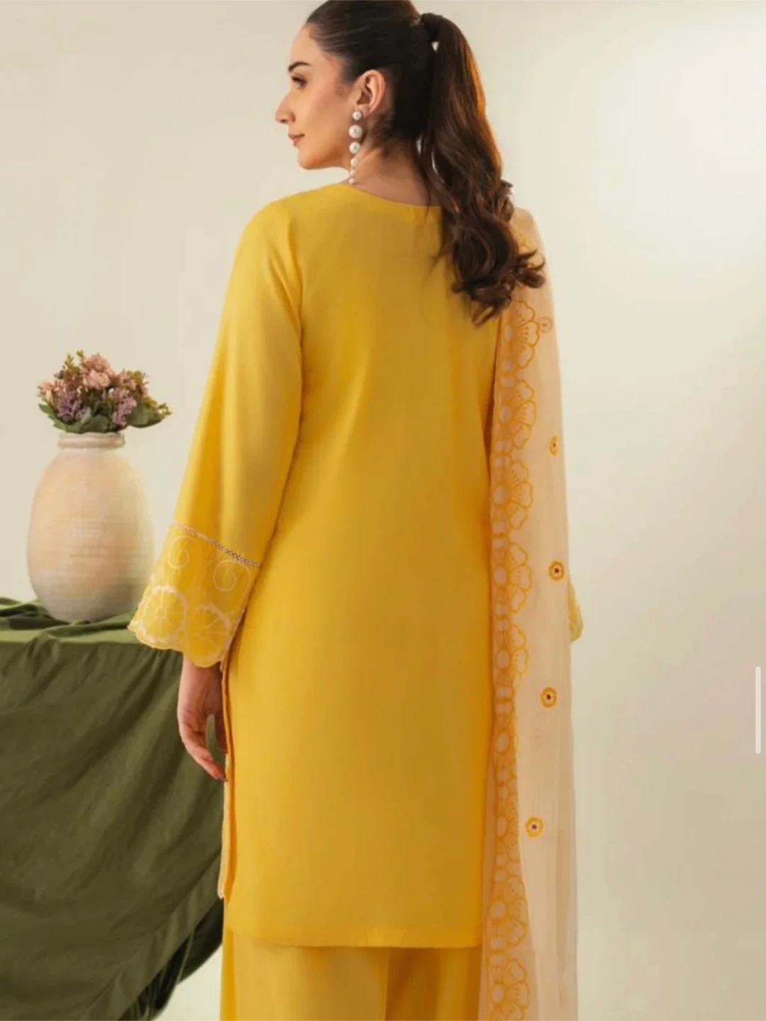 Women's Yellow Embroidered 3-Piece Suit - photo 2