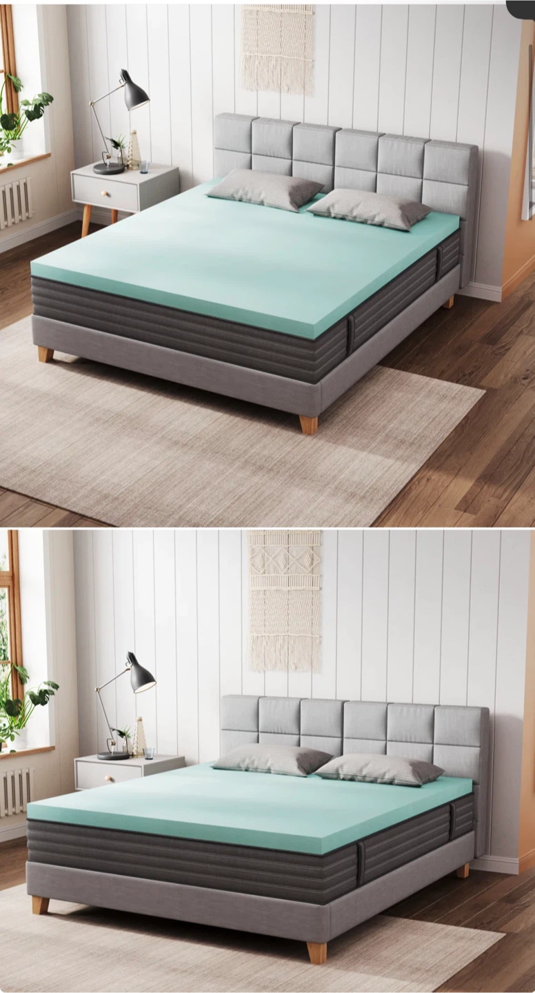 Pale Green Foam Mattress Topper