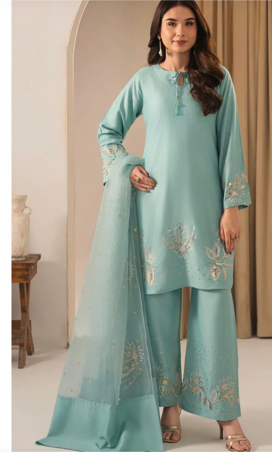 Mint Embroidered 3-Piece Suit - photo 2