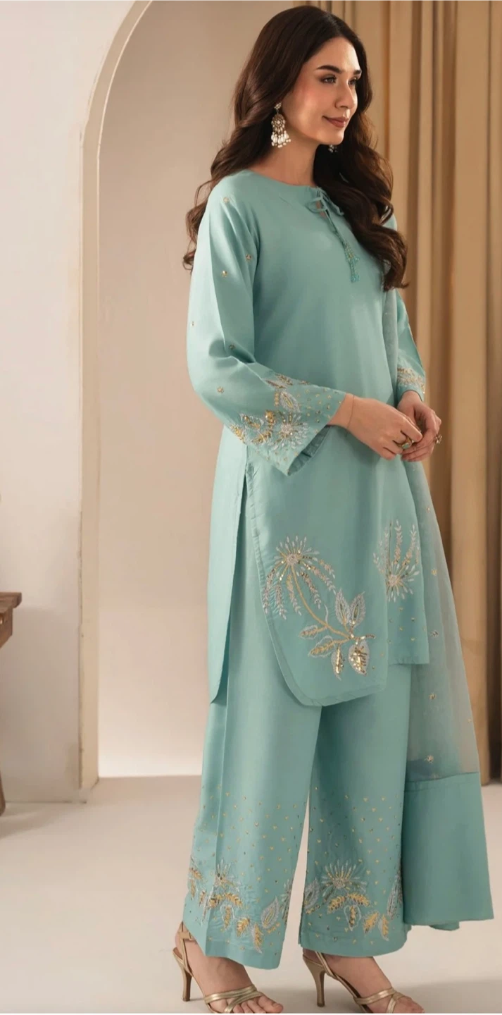 Mint Embroidered 3-Piece Suit - photo 3