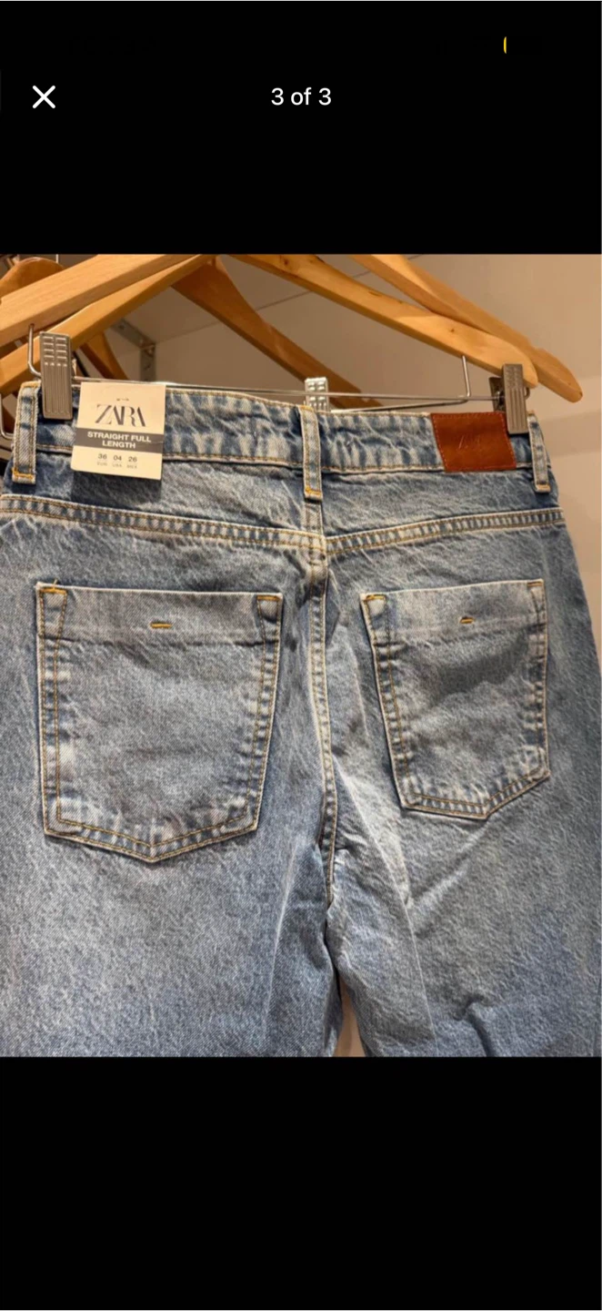ZARA Straight Full Length Jeans with Embellishments - photo 3