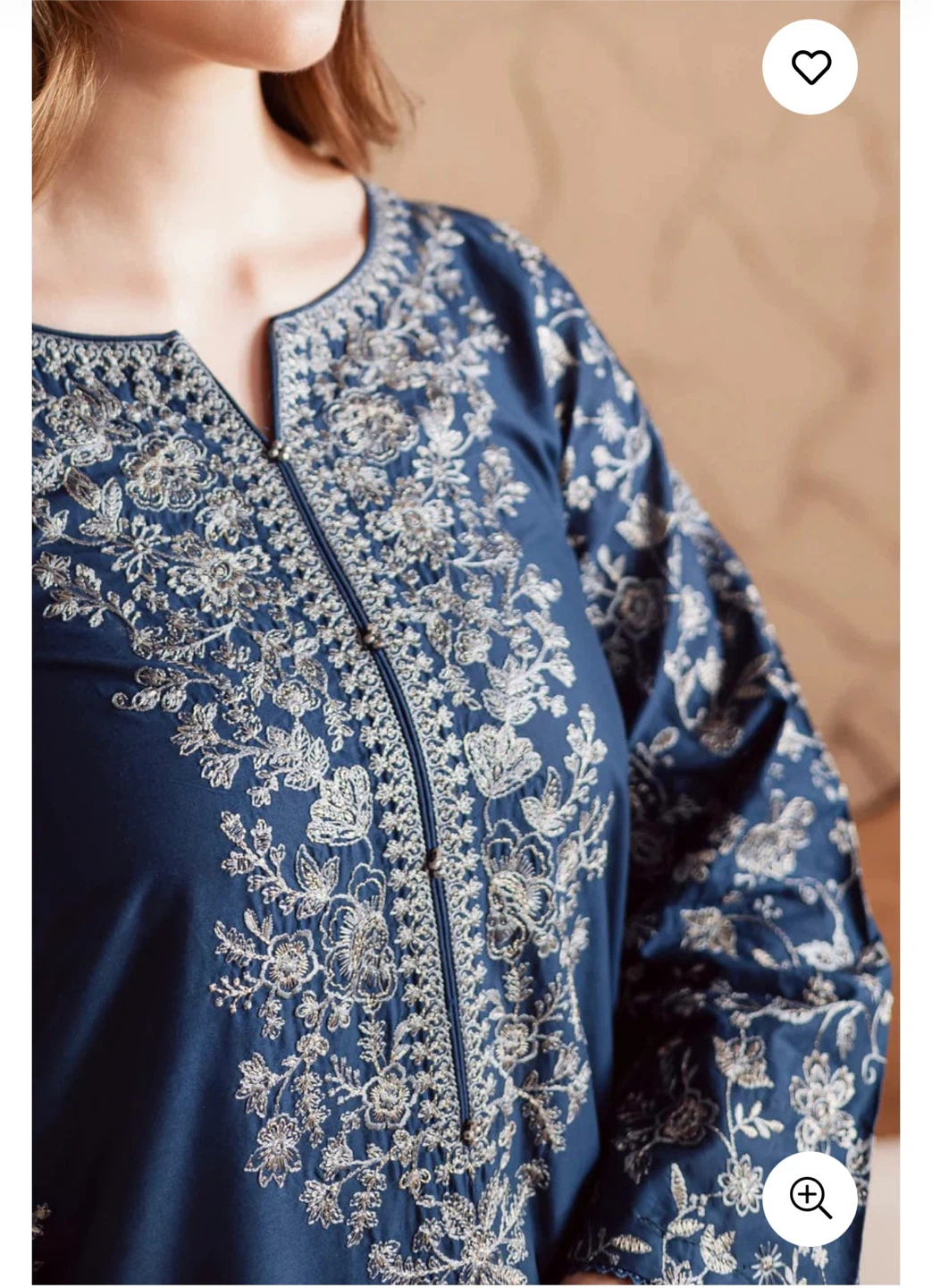 Navy Blue Embroidered Lawn Suit with Dupatta - photo 4