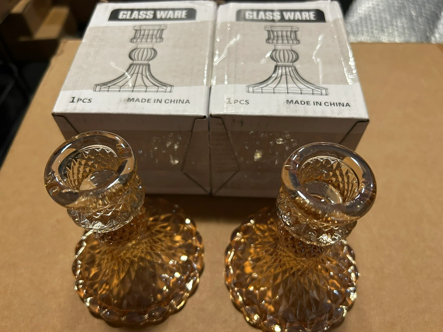 Glass Candle Holders (Set of 2)