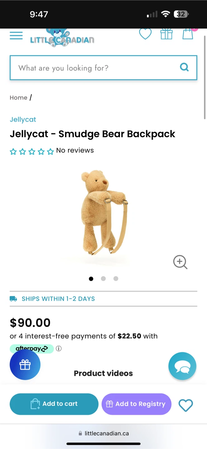 Smudge Bear Backpack jellycat - photo 5