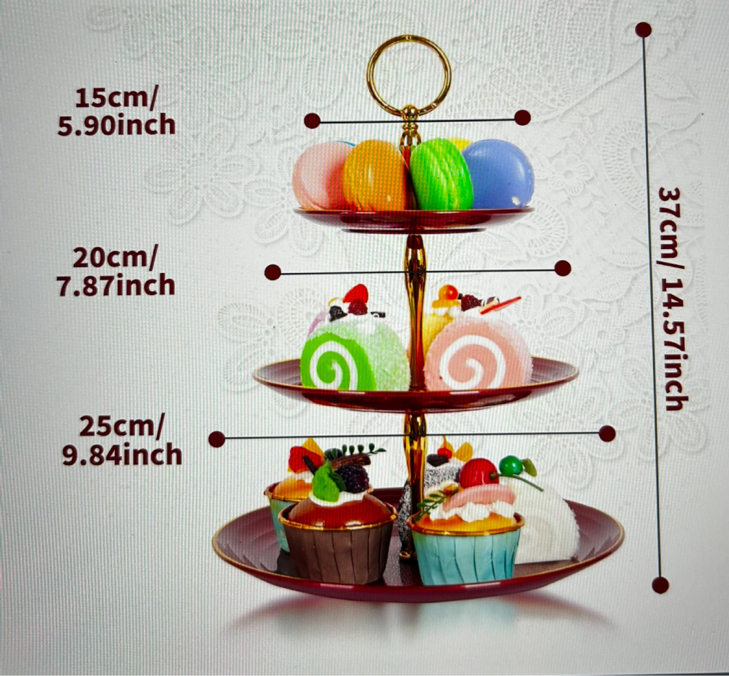 3-Tier Cake Stand Dessert Display Tower (Set of 2) - photo 2