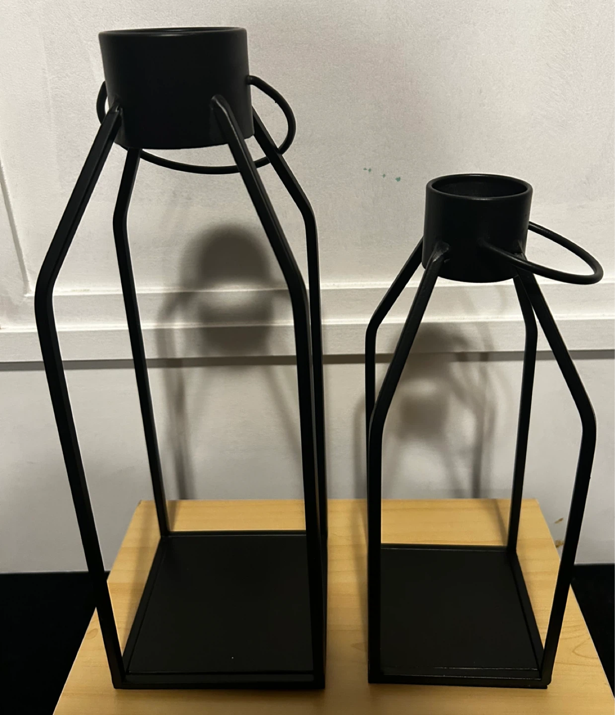 Black Metal Lantern Set (2) - Large & Small