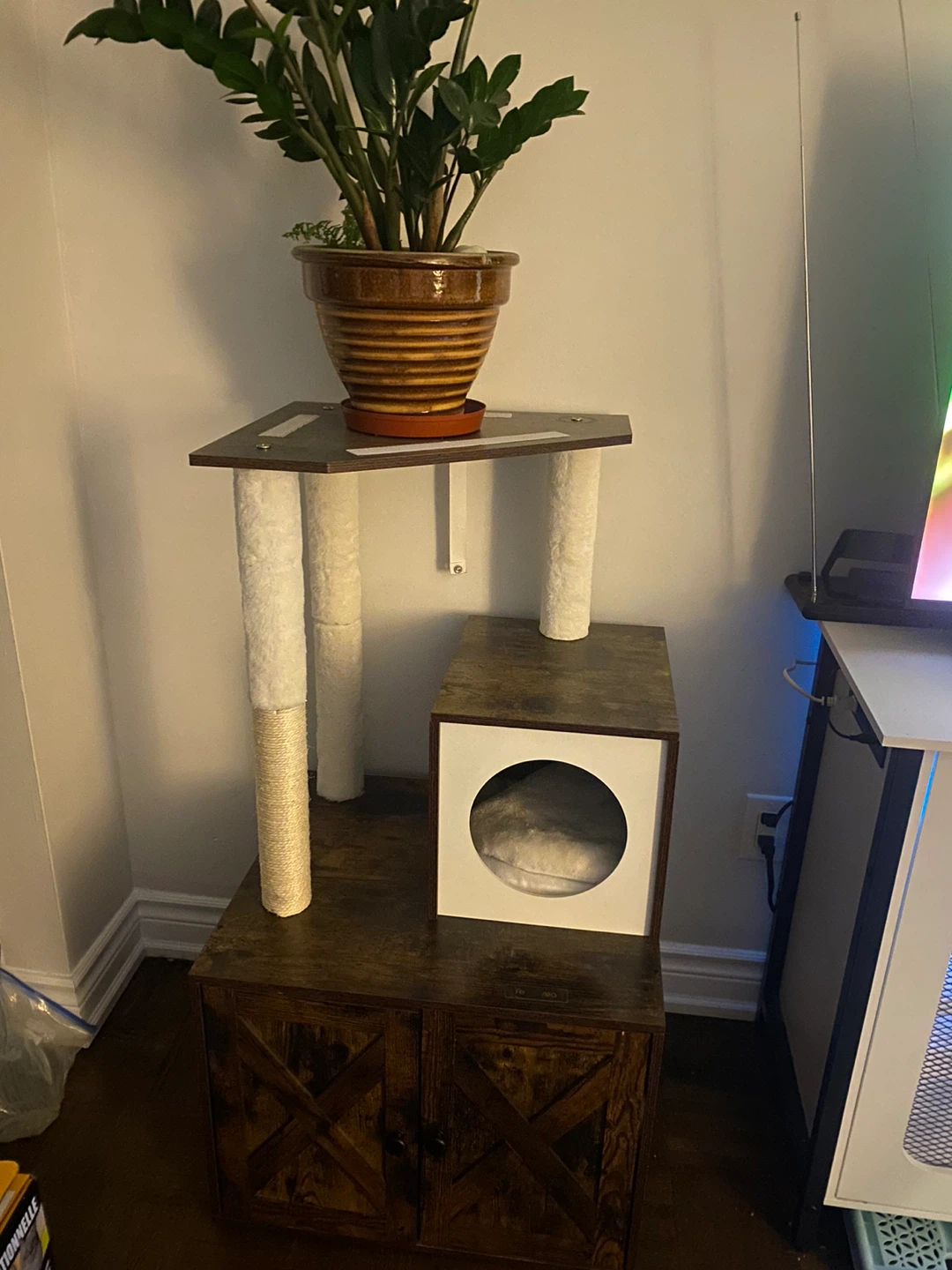 New Cat Tree Condo with litter box enclosure