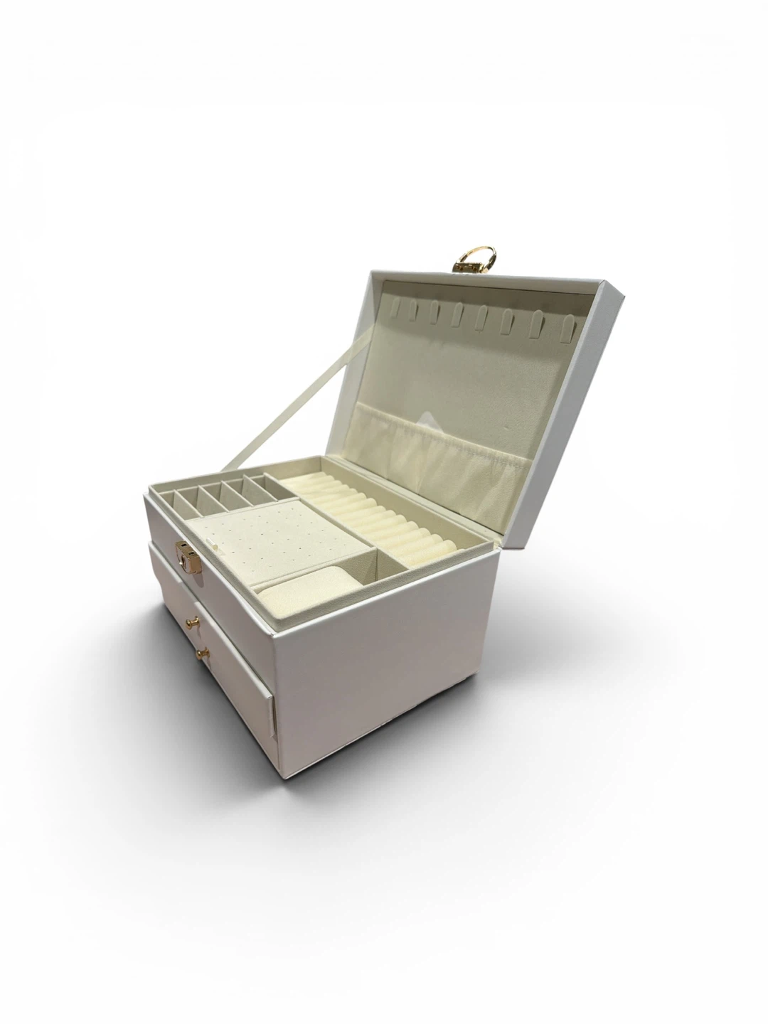 White Jewelry Box Organizer with 3 Drawers - photo 2