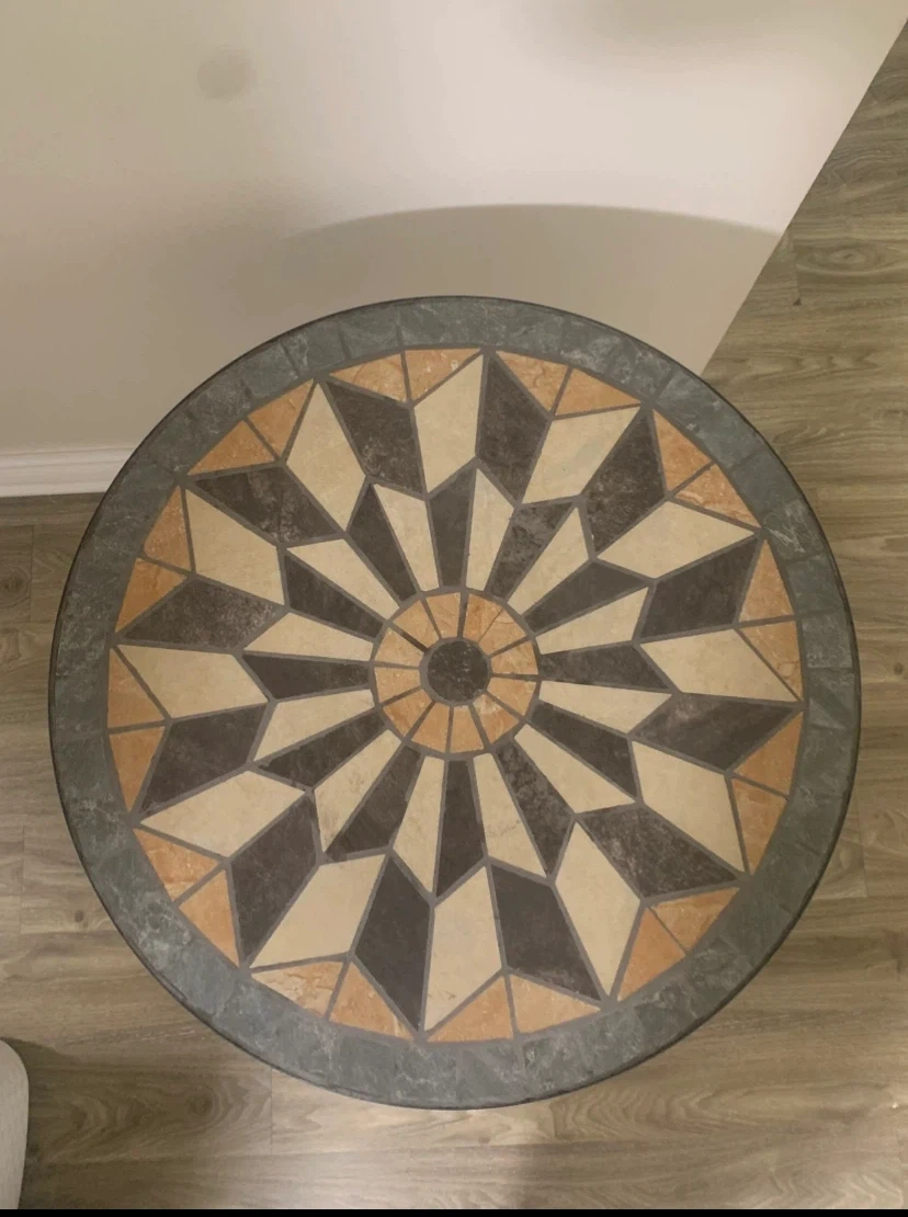 Round Mosaic Accent Table - photo 2