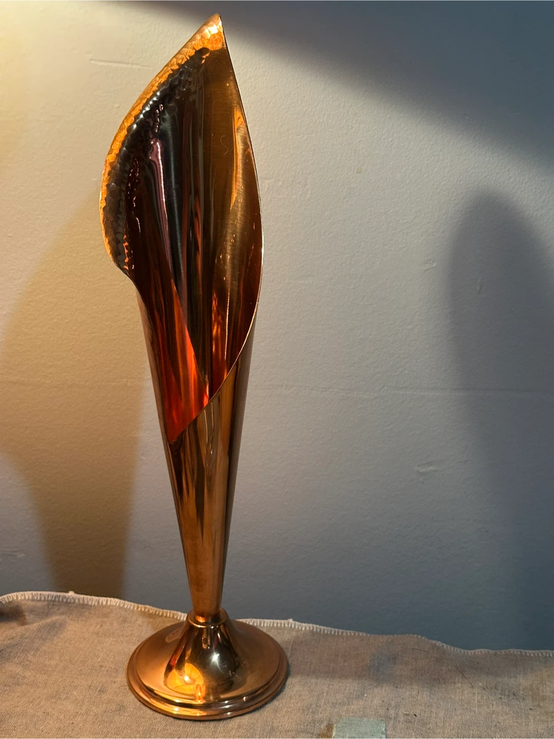 Irish Mid-Century 13” Magowan Copper Lily Vase