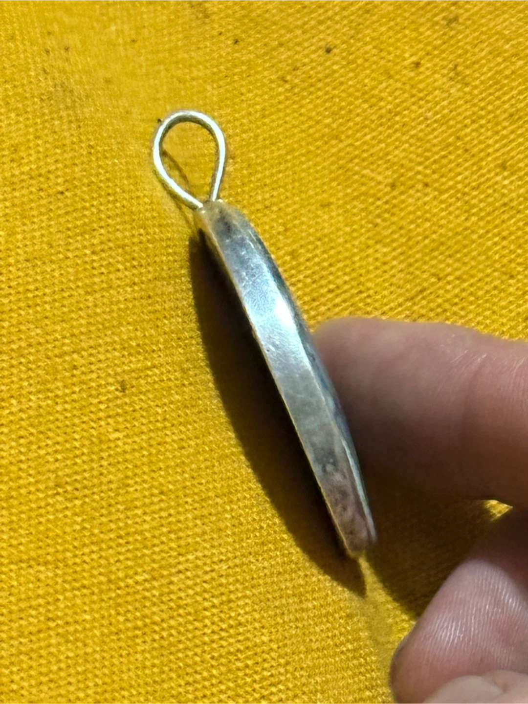 Vintage Chinese Porcelain Shard Sterling Pendant - photo 3
