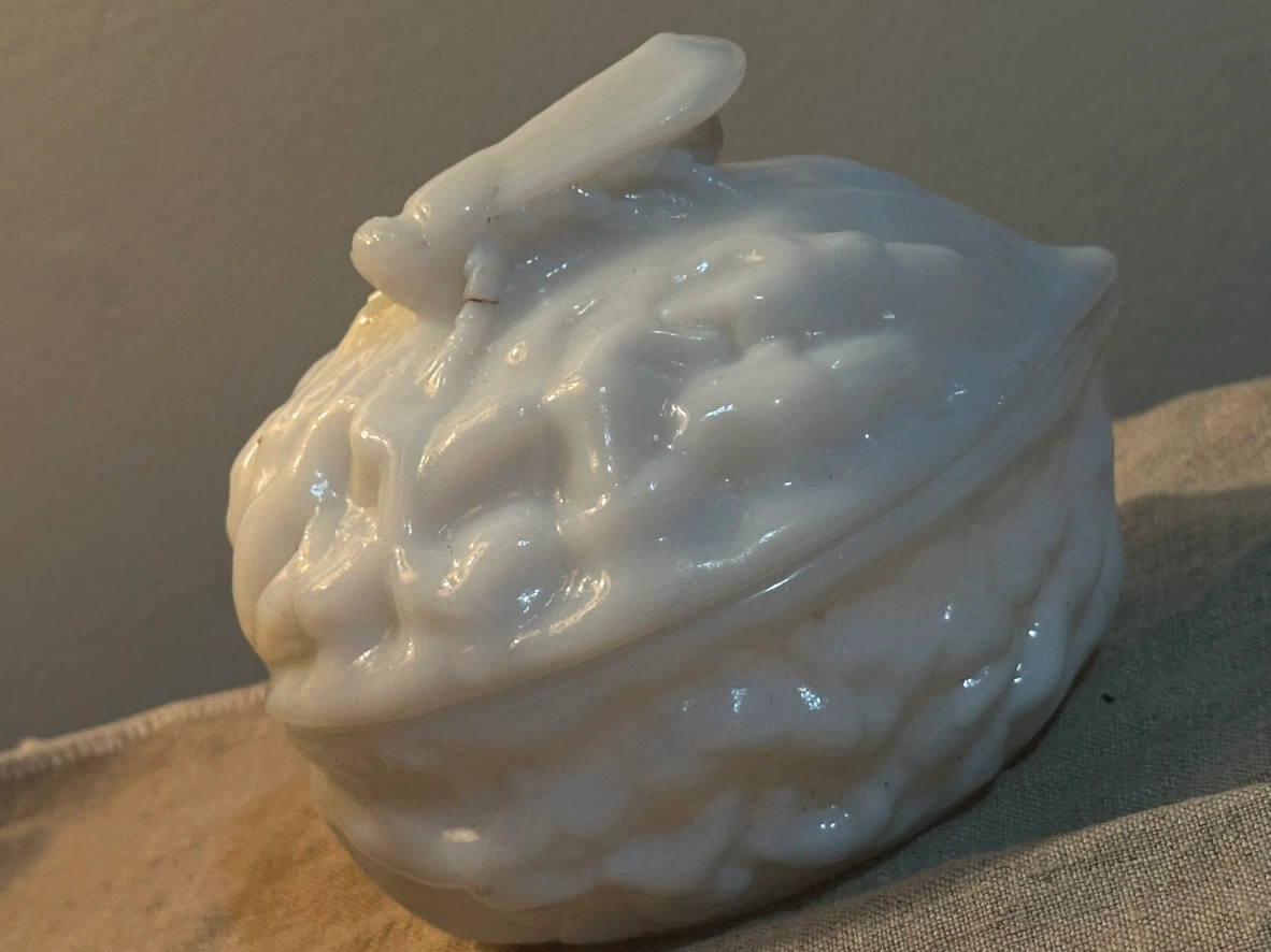 Antique French Vallerysthal Walnut Trinket Dish