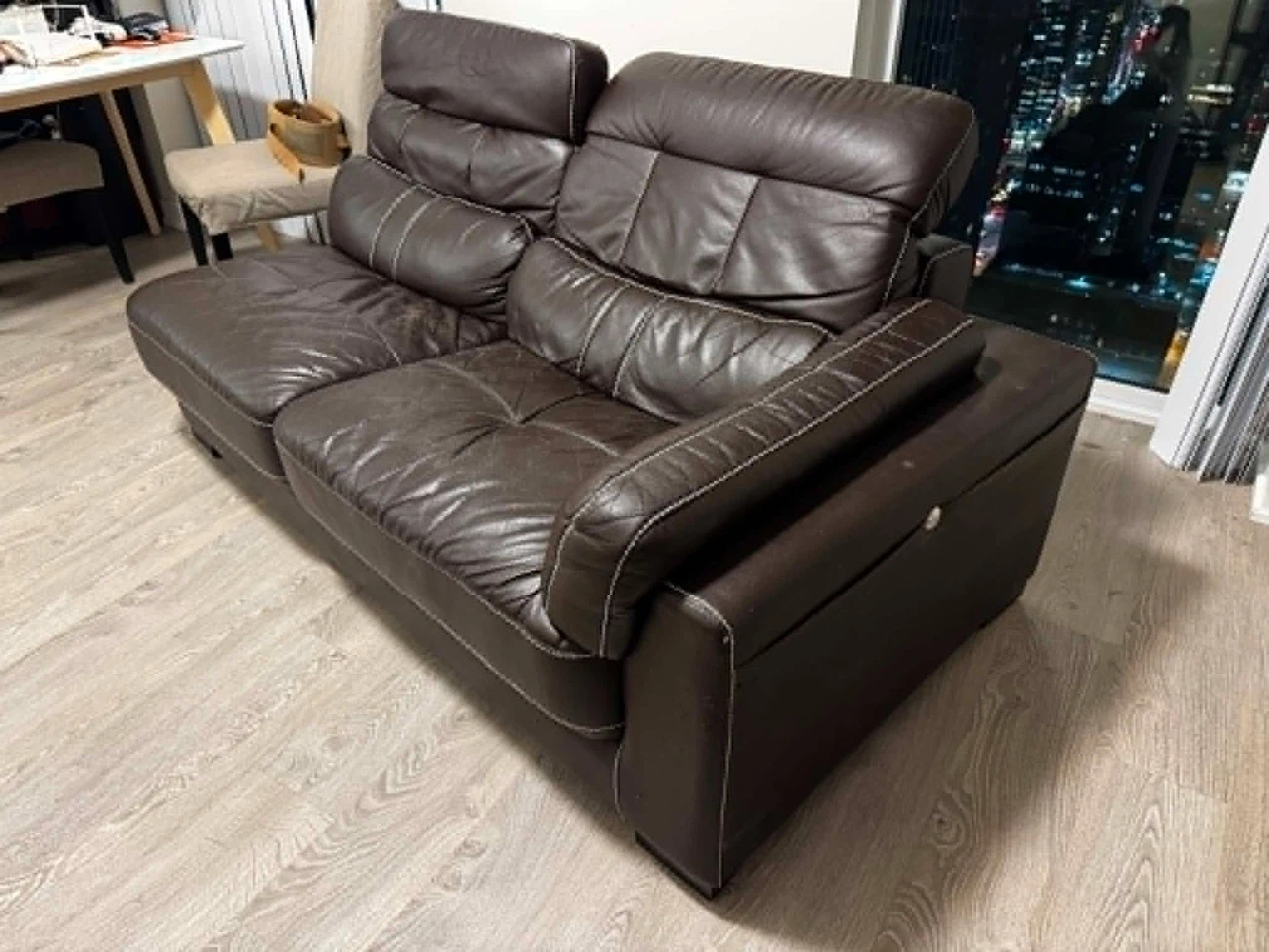 Black Leather Loveseat Sofa