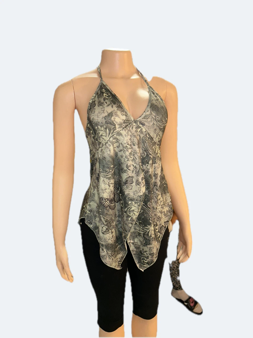 Women's Halter Neck Scarf Print Tank Top