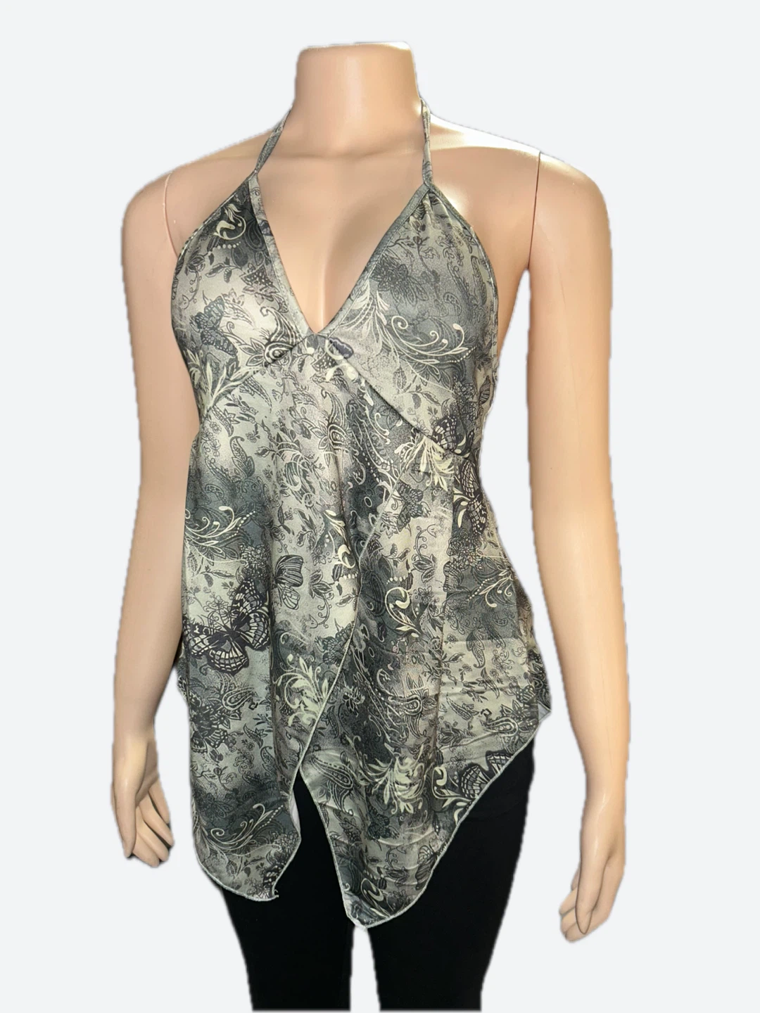 Women's Halter Neck Scarf Print Tank Top - photo 2