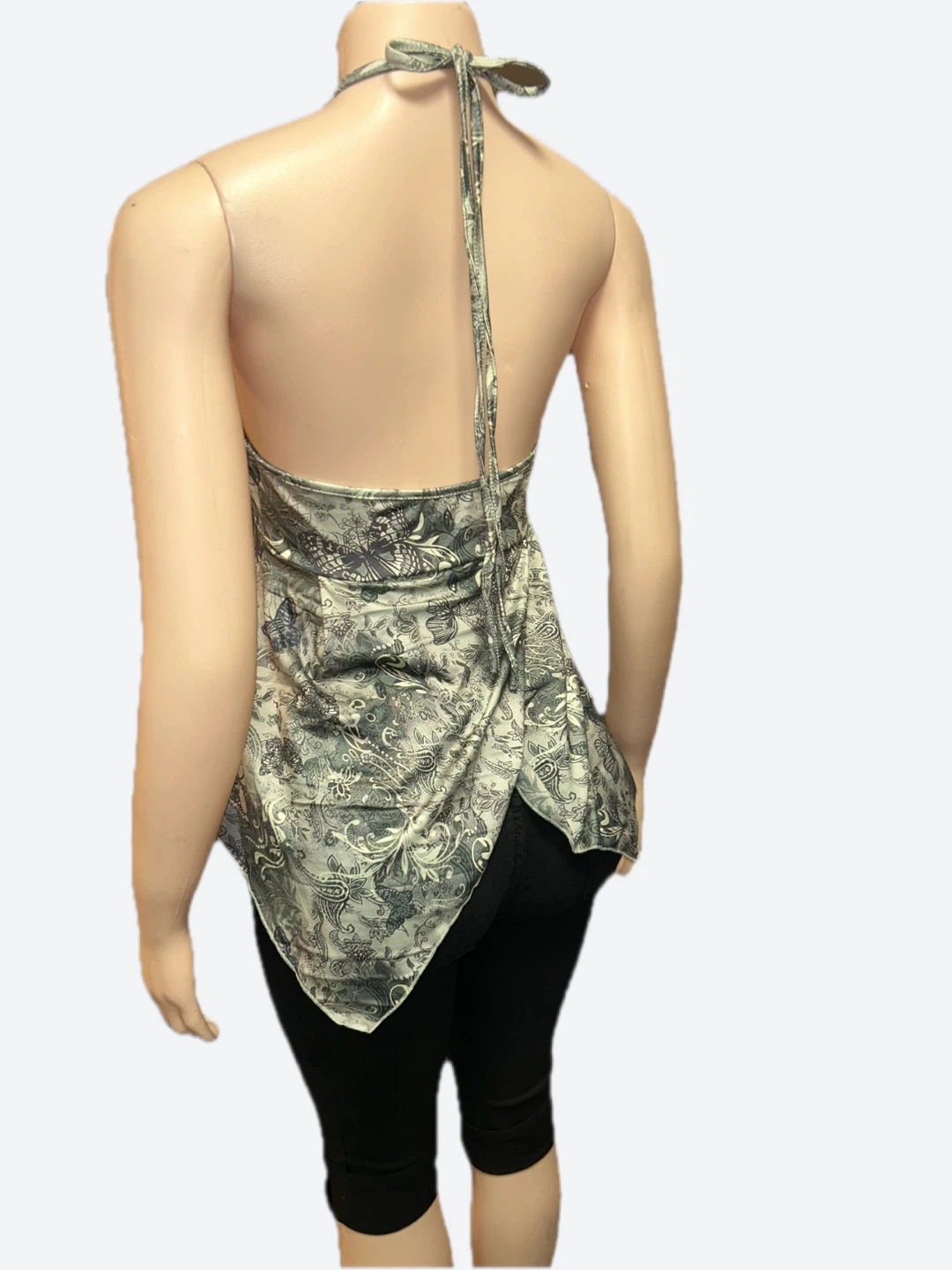 Women's Halter Neck Scarf Print Tank Top - photo 3