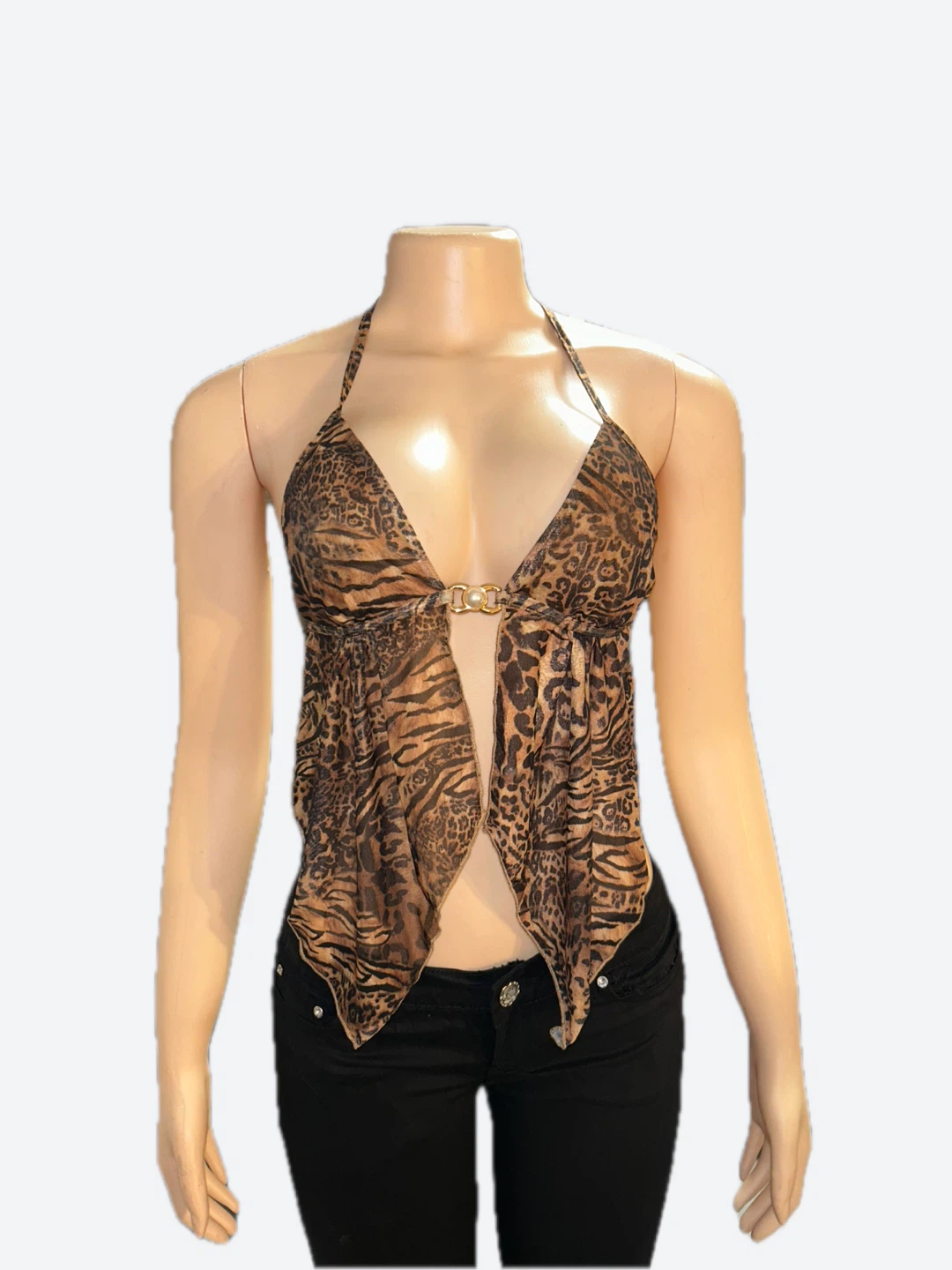 Women's Animal Print Halter Top