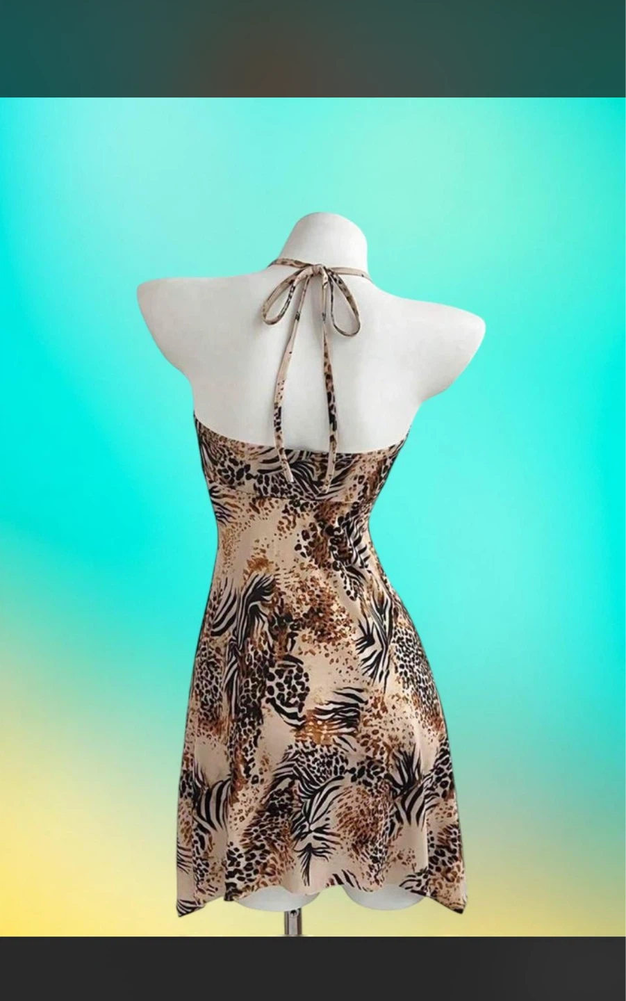 Women's Halter Dress - Animal Print - photo 2