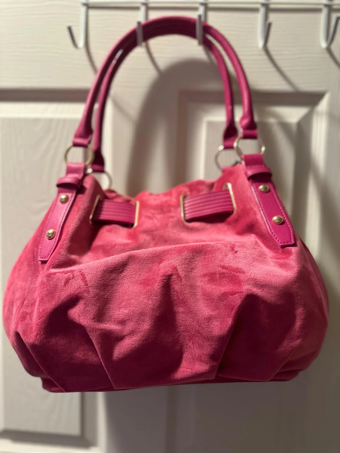 Juicy Couture Royal Tote Plush Velour Shoulder Bag Embroidered - photo 2