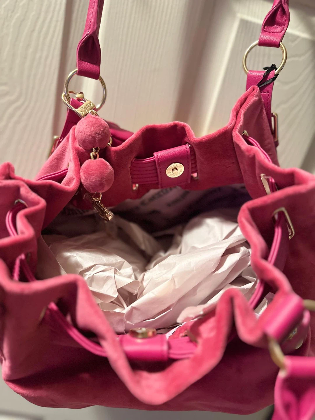 Juicy Couture Royal Tote Plush Velour Shoulder Bag Embroidered - photo 3
