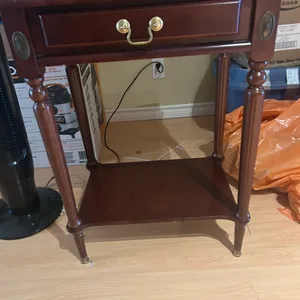 Wooden accent table with drawer