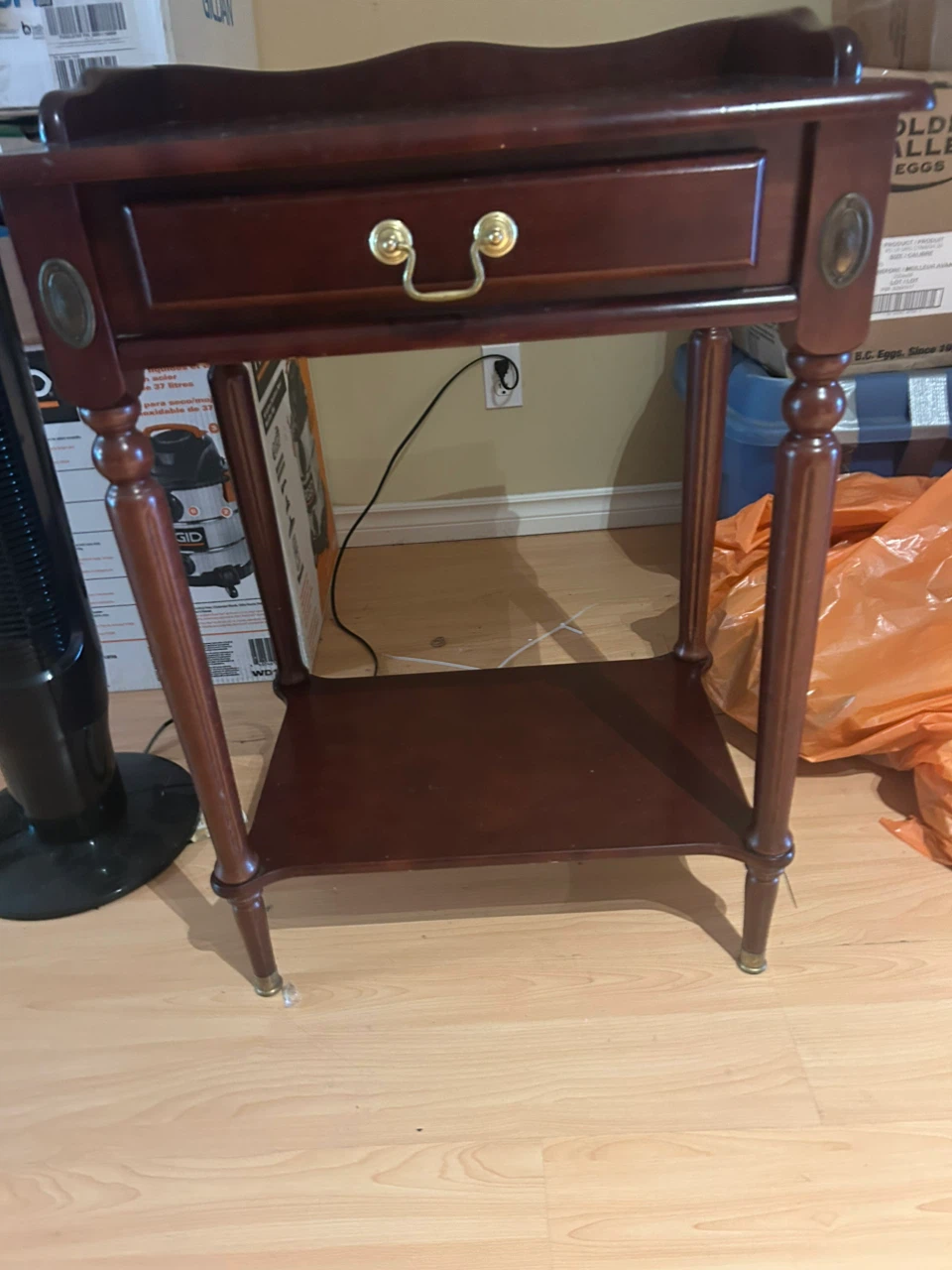 Wooden accent table with drawer - photo 2