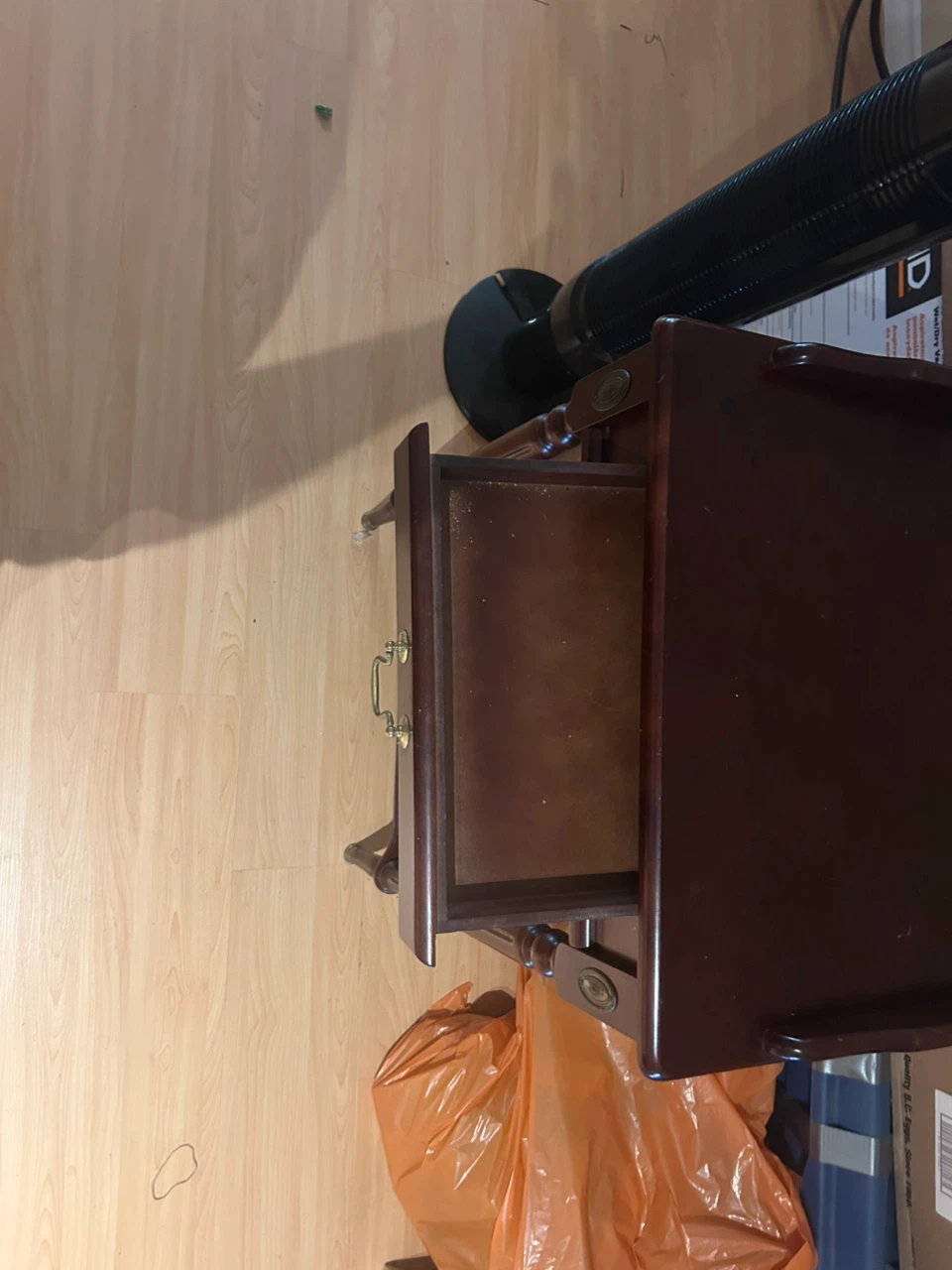 Wooden accent table with drawer - photo 4