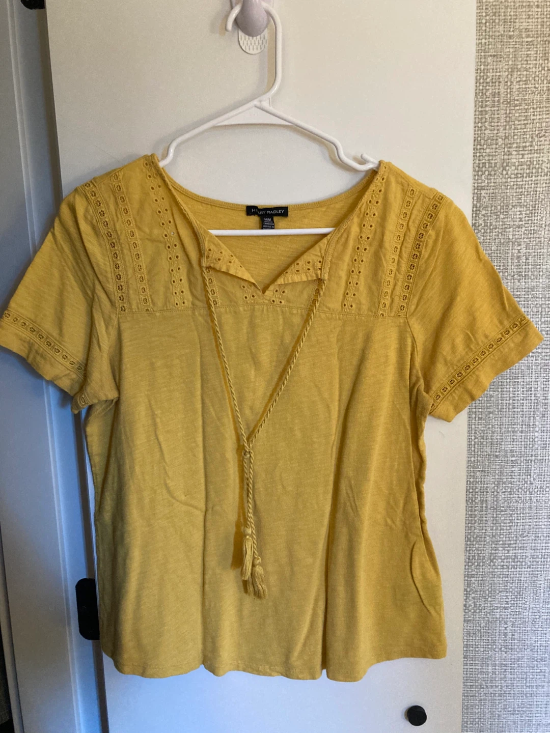 Hilary Radley Yellow Embroidered T-Shirt