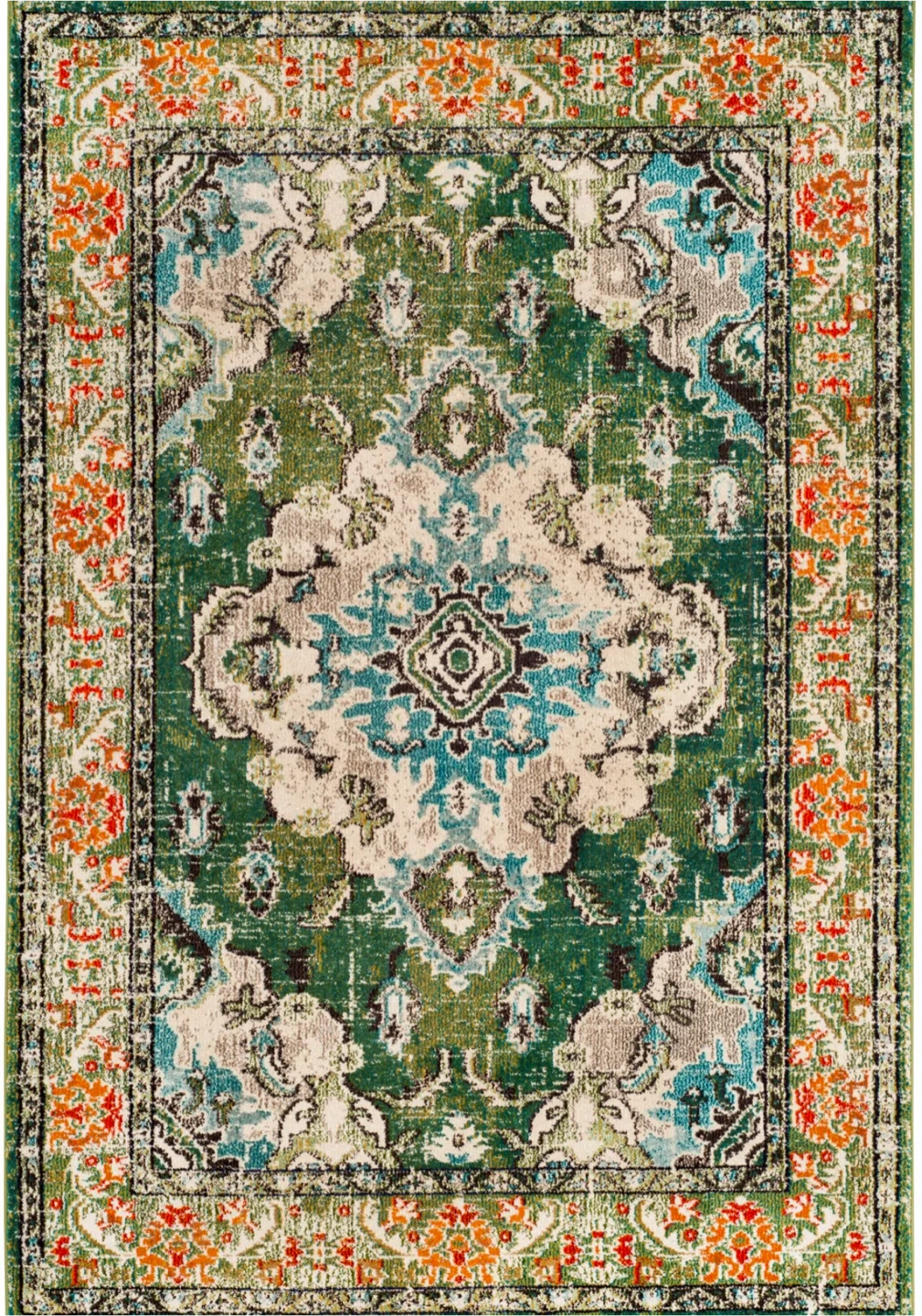 Distressed Oriental Area Rug