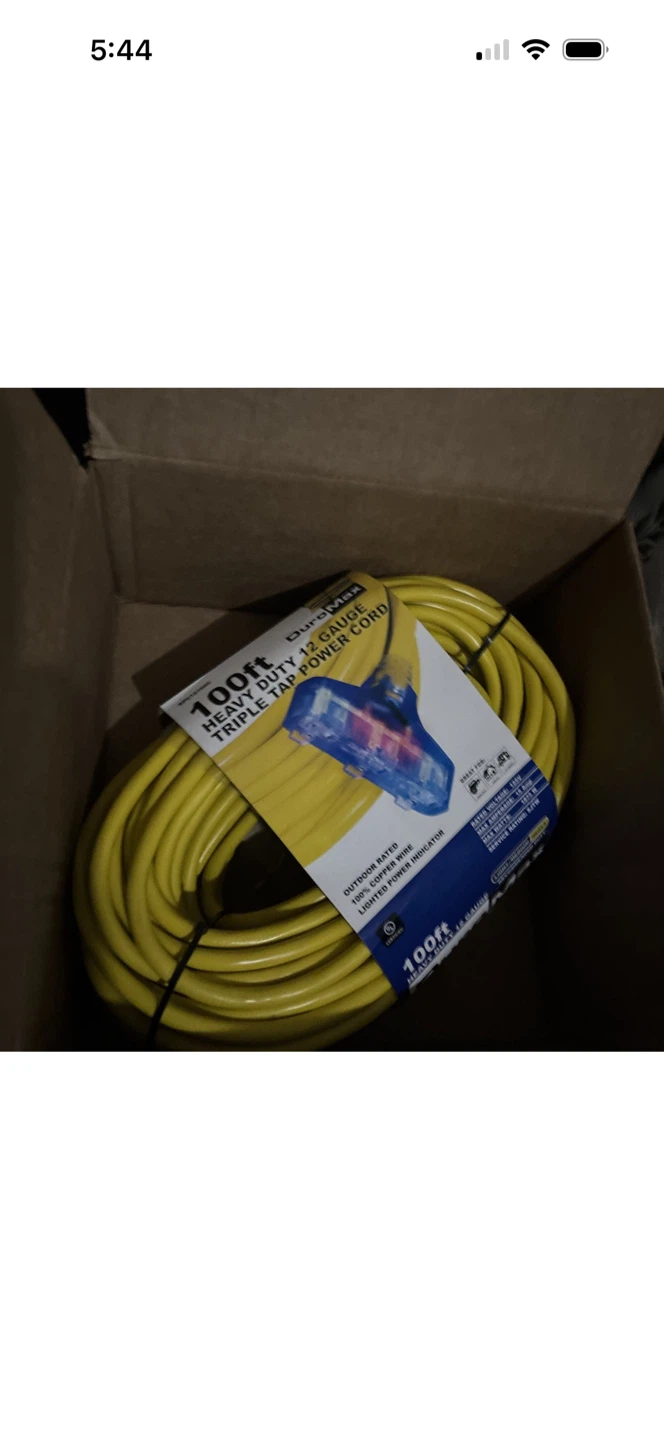 DuroMax 100ft Heavy Duty 12 Gauge Triple Tap Power Cord - photo 4