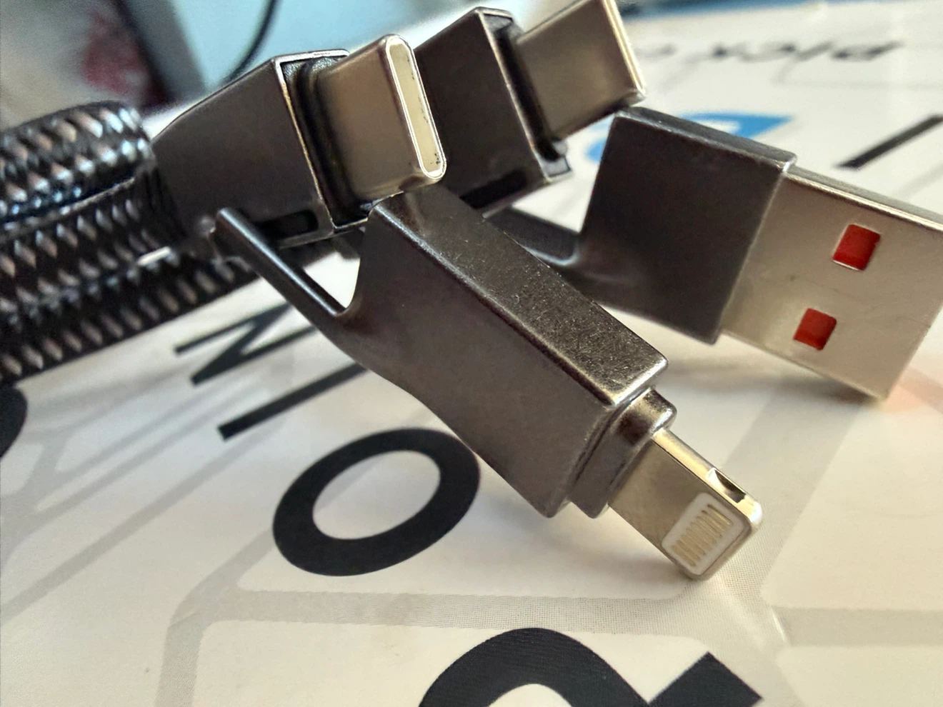 Braided USB Charging Cable with Multiple Connectors
