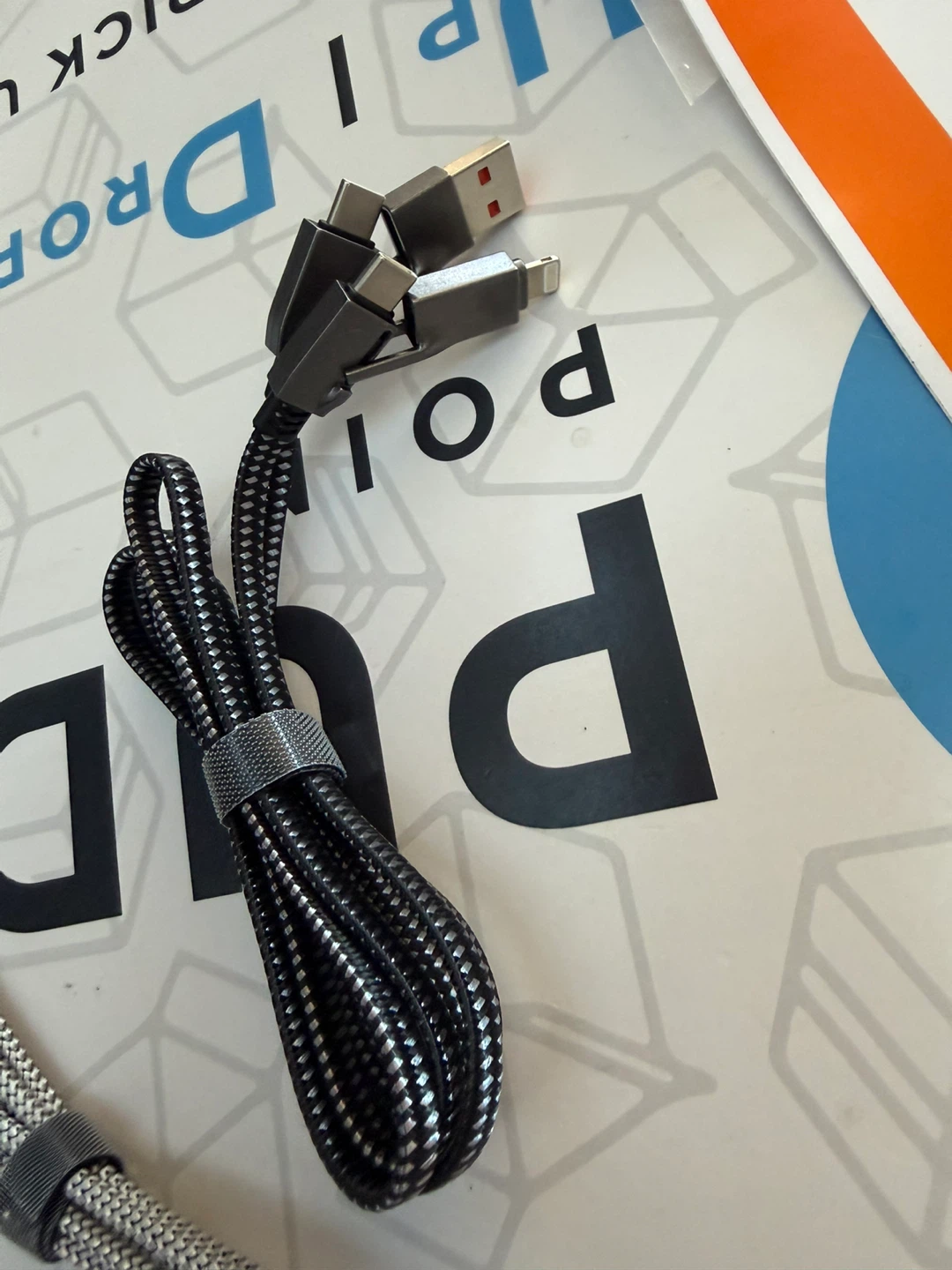 Braided USB Charging Cable with Multiple Connectors - photo 2