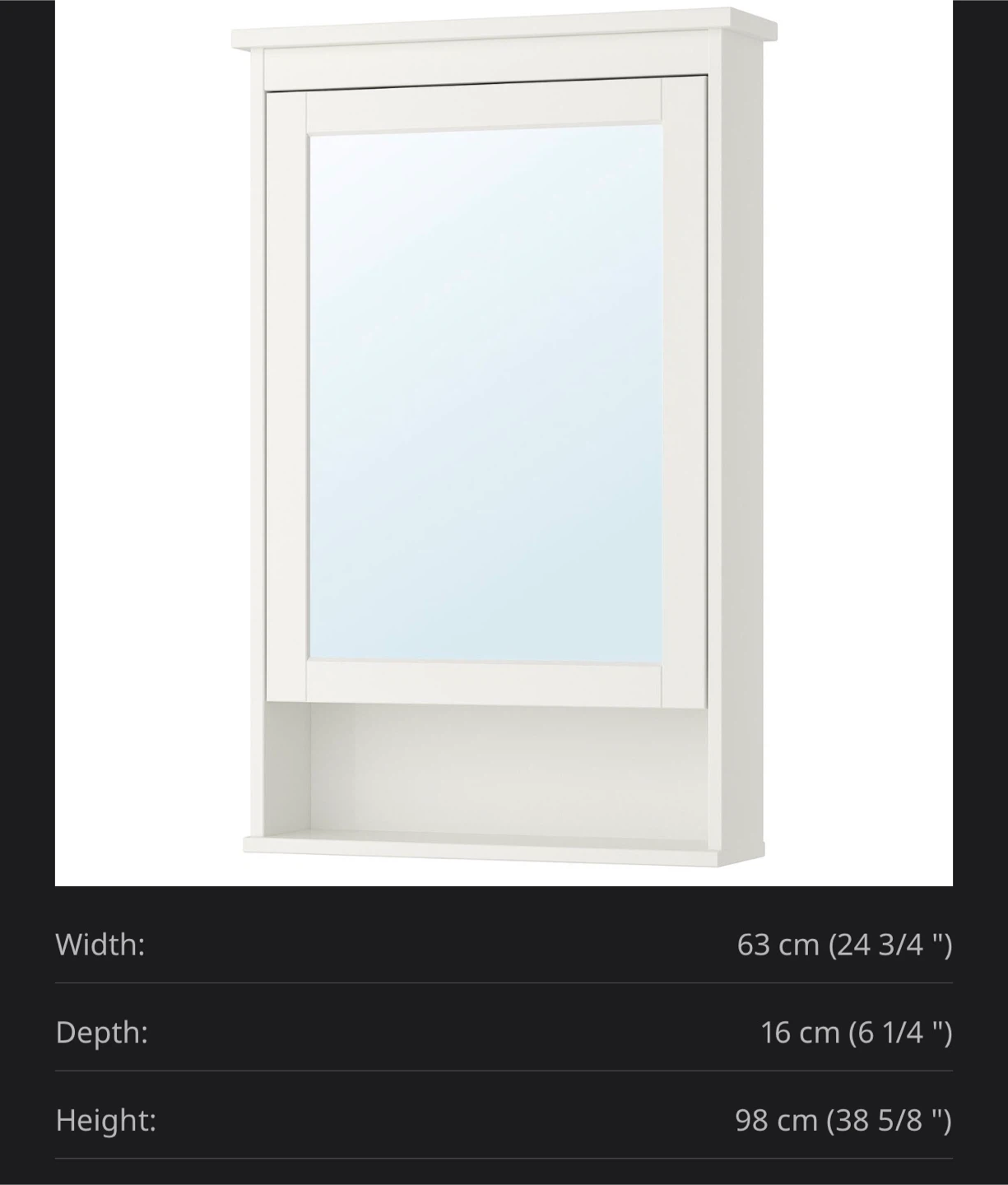 IKEA HEMNES Medicine Cabinet with Mirror - photo 3