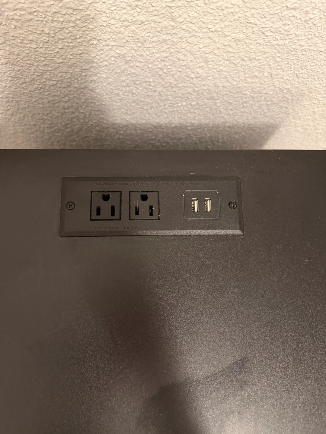 Black Nightstand with Built-in Power Outlets and USB Ports - photo 3