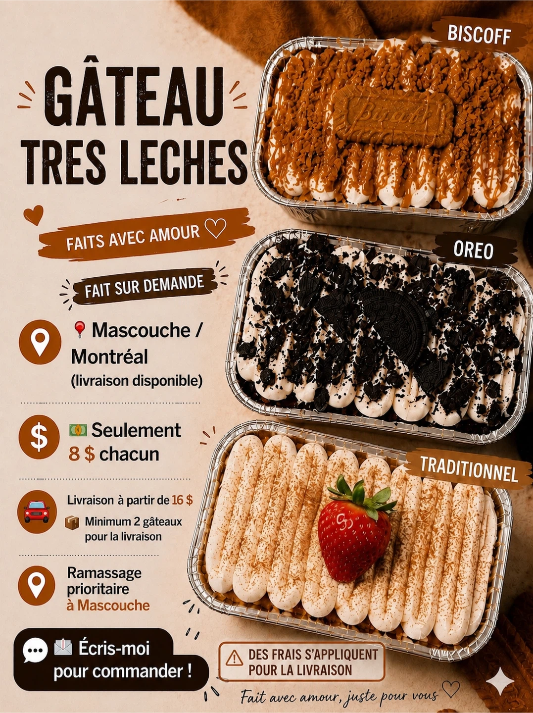 Gâteaux Très Lèches fait maison