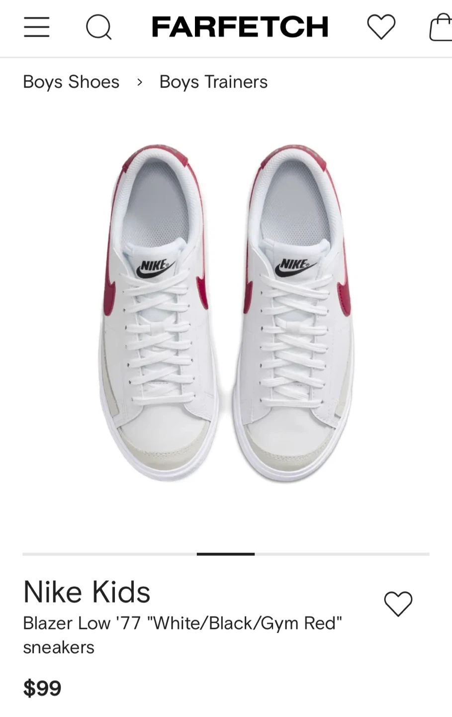 (50% OFF) Nike Kids Blazer Low '77 Sneakers(Size 4Y)