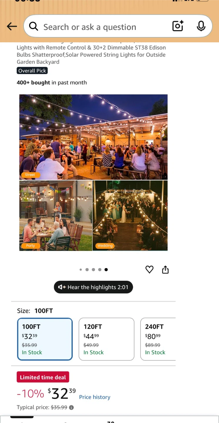 100FT Solar String Lights Outdoor with Remote - New - photo 4