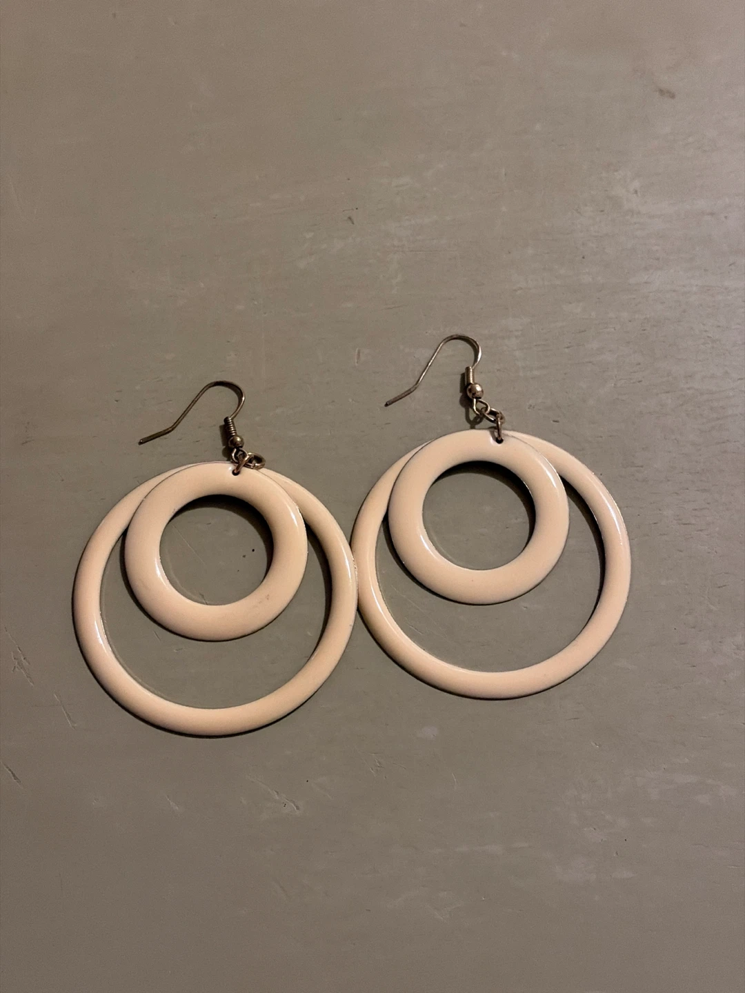 Cream Double Hoop Earrings