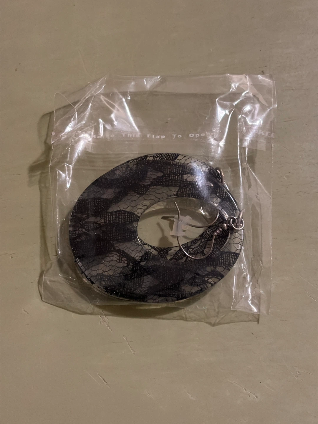 Large Round Lace Hoop Earrings